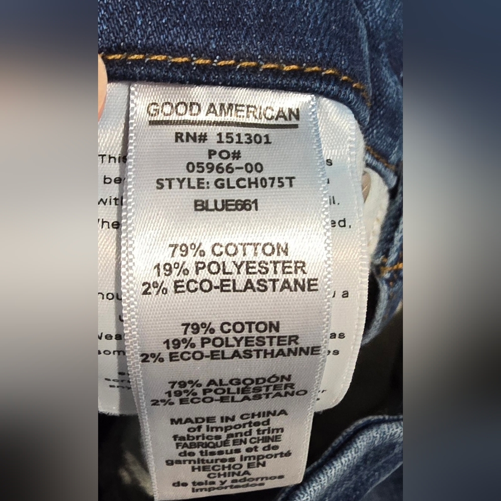 Good American Good Legs Chewed Hem Skinny Jean Size 4/27 - Picture 7 of 7